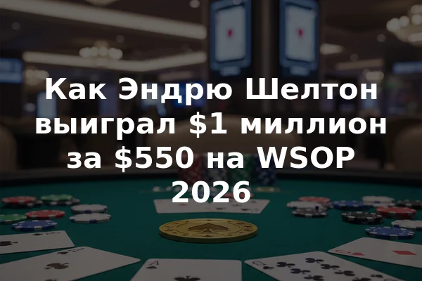 Как Эндрю Шелтон выиграл $1 миллион за $550 на WSOP 2026