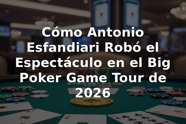 Cómo Antonio Esfandiari Robó el Espectáculo en el Big Poker Game Tour de 2026