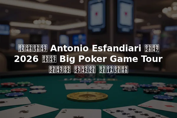 कैसे Antonio Esfandiari ने 2026 के Big Poker Game Tour में धूम मचाई