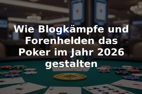 Wie Blogkämpfe und Forenhelden das Poker im Jahr 2026 gestalten