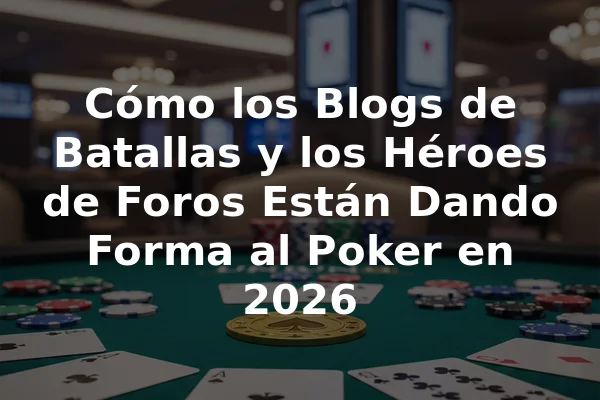 Cómo los Blogs de Batallas y los Héroes de Foros Están Dando Forma al Poker en 2026
