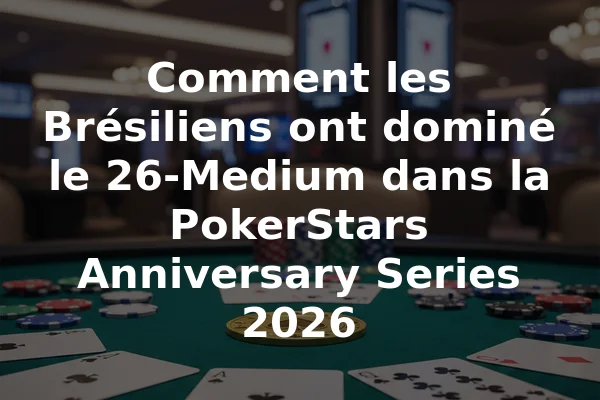 Comment les Brésiliens ont dominé le 26-Medium dans la PokerStars Anniversary Series 2026