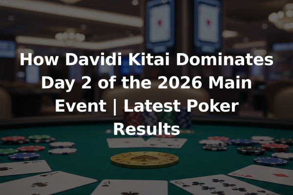 How Davidi Kitai Dominates Day 2 of the 2026 Main Event | Latest Poker Results