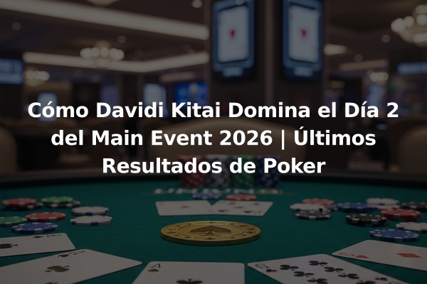 Cómo Davidi Kitai Domina el Día 2 del Main Event 2026 | Últimos Resultados de Poker