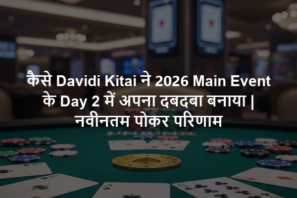 कैसे Davidi Kitai ने 2026 Main Event के Day 2 में अपना दबदबा बनाया | नवीनतम पोकर परिणाम