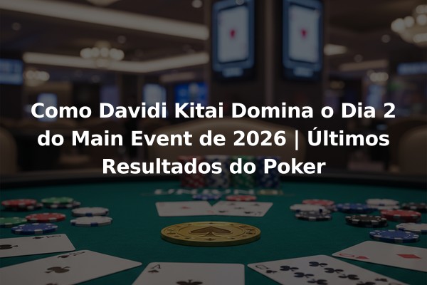 Como Davidi Kitai Domina o Dia 2 do Main Event de 2026 | Últimos Resultados do Poker