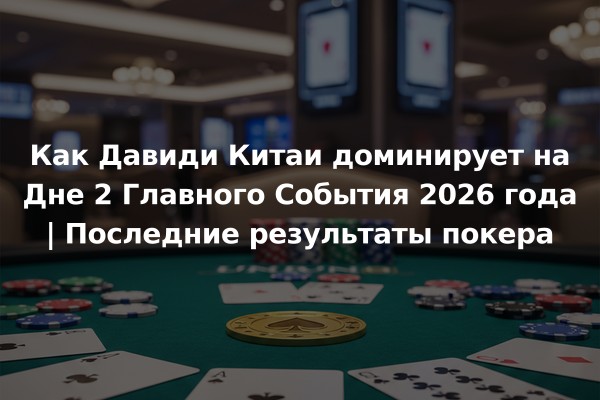 Как Давиди Китаи доминирует на Дне 2 Главного События 2026 года | Последние результаты покера
