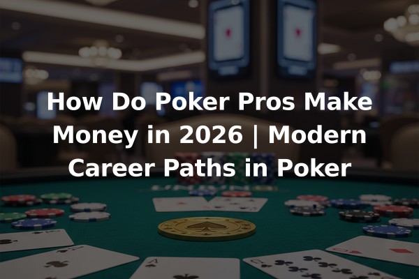 How Do Poker Pros Make Money in 2026 | Modern Career Paths in Poker