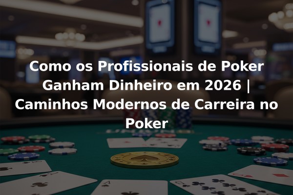 Como os Profissionais de Poker Ganham Dinheiro em 2026 | Caminhos Modernos de Carreira no Poker
