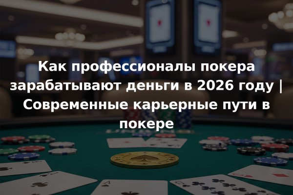 Как профессионалы покера зарабатывают деньги в 2026 году | Современные карьерные пути в покере