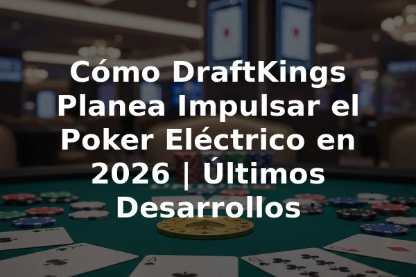 Cómo DraftKings Planea Impulsar el Poker Eléctrico en 2026 | Últimos Desarrollos