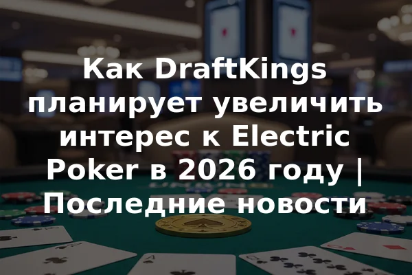 Как DraftKings планирует увеличить интерес к Electric Poker в 2026 году | Последние новости