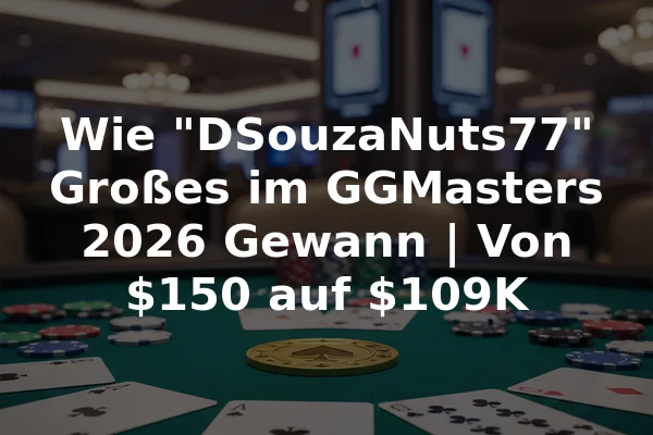 Wie "DSouzaNuts77" Großes im GGMasters 2026 Gewann | Von $150 auf $109K