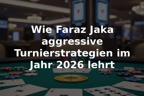 Wie Faraz Jaka aggressive Turnierstrategien im Jahr 2026 lehrt