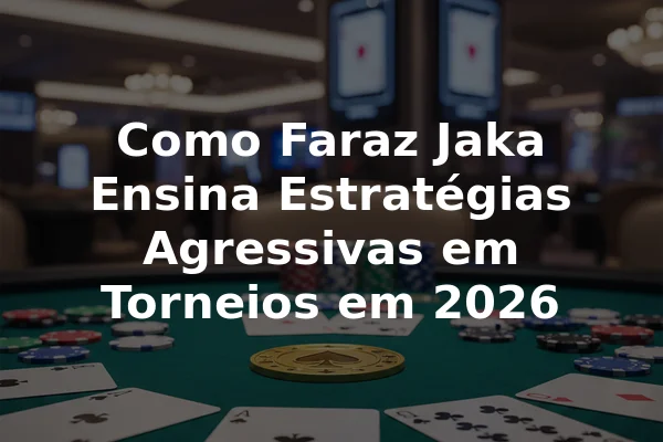 Como Faraz Jaka Ensina Estratégias Agressivas em Torneios em 2026