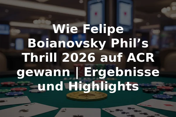 Wie Felipe Boianovsky Phil’s Thrill 2026 auf ACR gewann | Ergebnisse und Highlights