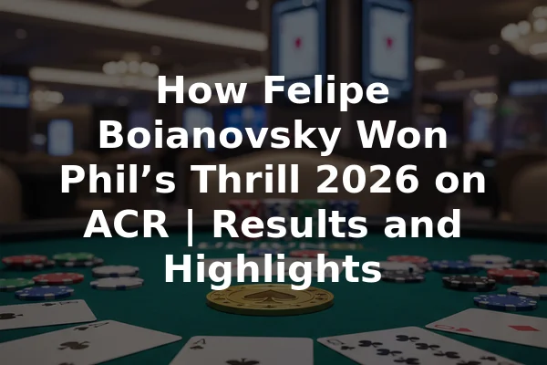 How Felipe Boianovsky Won Phil’s Thrill 2026 on ACR | Results and Highlights