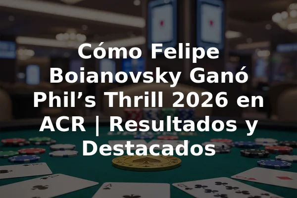 Cómo Felipe Boianovsky Ganó Phil’s Thrill 2026 en ACR | Resultados y Destacados