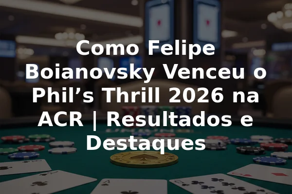 Como Felipe Boianovsky Venceu o Phil’s Thrill 2026 na ACR | Resultados e Destaques