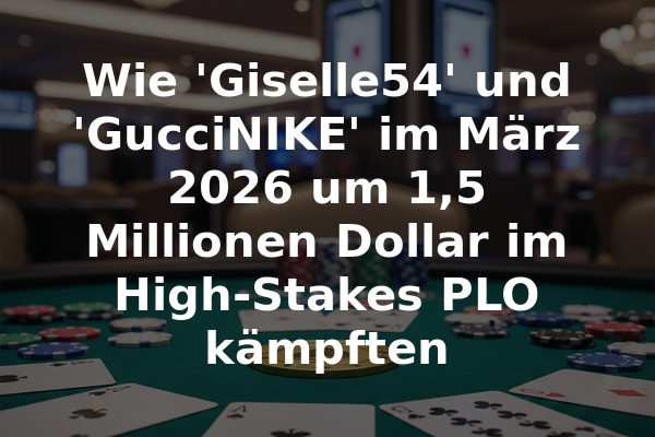 Wie 'Giselle54' und 'GucciNIKE' im März 2026 um 1,5 Millionen Dollar im High-Stakes PLO kämpften