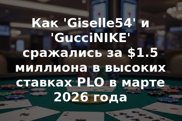 Как 'Giselle54' и 'GucciNIKE' сражались за $1.5 миллиона в высоких ставках PLO в марте 2026 года