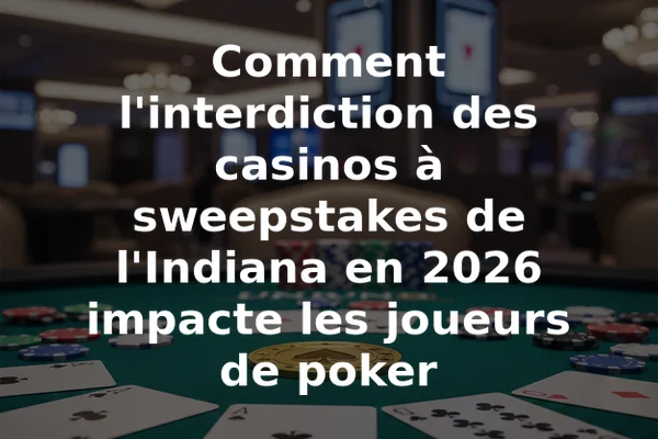 Comment l'interdiction des casinos à sweepstakes de l'Indiana en 2026 impacte les joueurs de poker