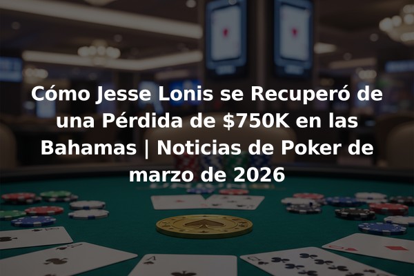 Cómo Jesse Lonis se Recuperó de una Pérdida de $750K en las Bahamas | Noticias de Poker de marzo de 2026