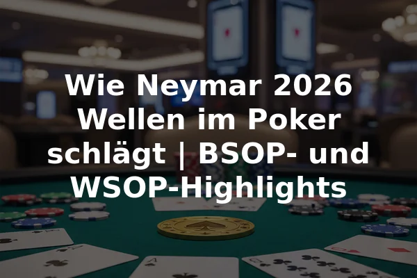 Wie Neymar 2026 Wellen im Poker schlägt | BSOP- und WSOP-Highlights