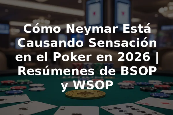 Cómo Neymar Está Causando Sensación en el Poker en 2026 | Resúmenes de BSOP y WSOP