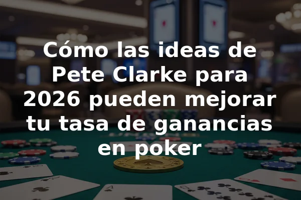 Cómo las ideas de Pete Clarke para 2026 pueden mejorar tu tasa de ganancias en poker