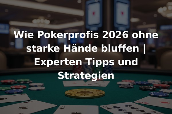Wie Pokerprofis 2026 ohne starke Hände bluffen | Experten Tipps und Strategien