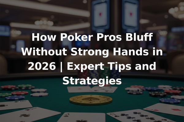 How Poker Pros Bluff Without Strong Hands in 2026 | Expert Tips and Strategies