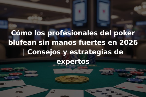 Cómo los profesionales del poker blufean sin manos fuertes en 2026 | Consejos y estrategias de expertos