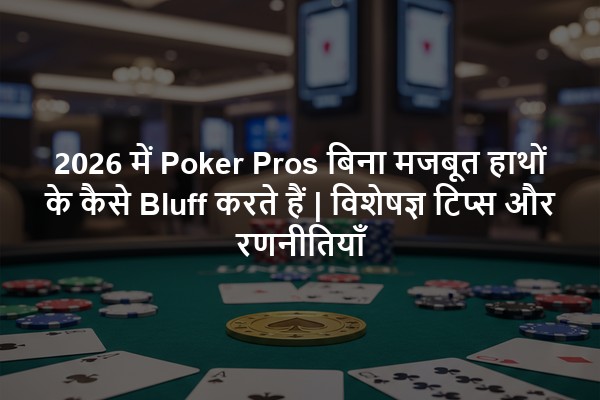2026 में Poker Pros बिना मजबूत हाथों के कैसे Bluff करते हैं | विशेषज्ञ टिप्स और रणनीतियाँ