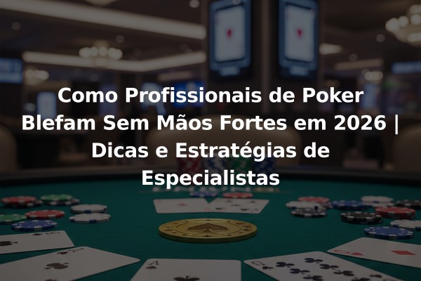 Como Profissionais de Poker Blefam Sem Mãos Fortes em 2026 | Dicas e Estratégias de Especialistas