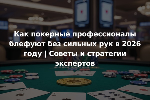 Как покерные профессионалы блефуют без сильных рук в 2026 году | Советы и стратегии экспертов