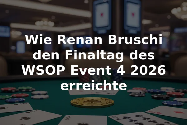 Wie Renan Bruschi den Finaltag des WSOP Event 4 2026 erreichte