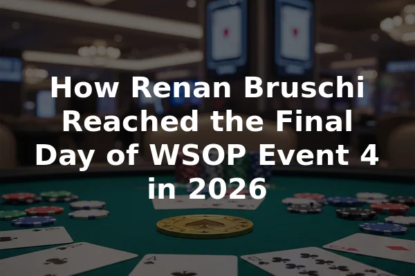 How Renan Bruschi Reached the Final Day of WSOP Event 4 in 2026