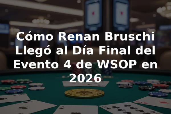 Cómo Renan Bruschi Llegó al Día Final del Evento 4 de WSOP en 2026