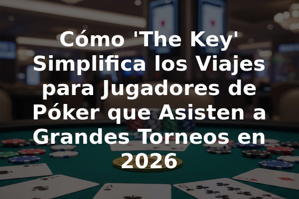 Cómo 'The Key' Simplifica los Viajes para Jugadores de Póker que Asisten a Grandes Torneos en 2026