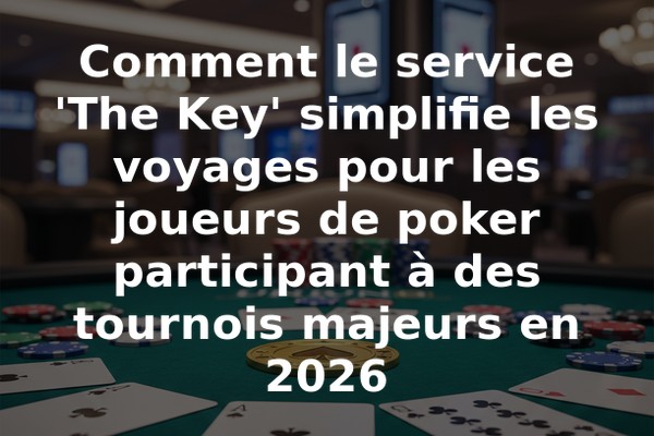 Comment le service 'The Key' simplifie les voyages pour les joueurs de poker participant à des tournois majeurs en 2026
