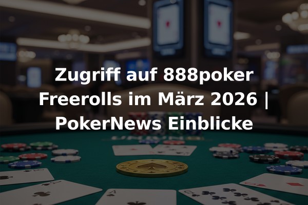 Zugriff auf 888poker Freerolls im März 2026 | PokerNews Einblicke