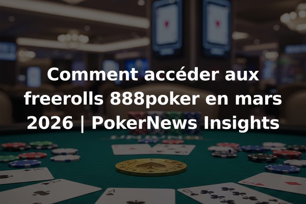 Comment accéder aux freerolls 888poker en mars 2026 | PokerNews Insights