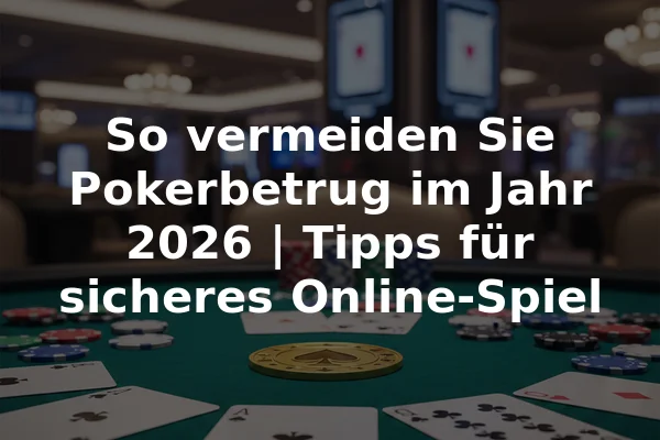 So vermeiden Sie Pokerbetrug im Jahr 2026 | Tipps für sicheres Online-Spiel