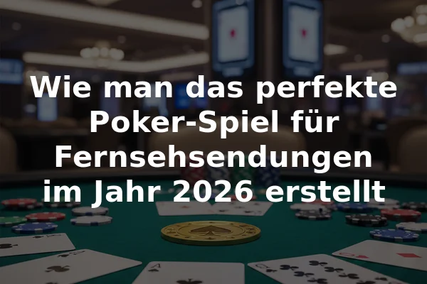 Wie man das perfekte Poker-Spiel für Fernsehsendungen im Jahr 2026 erstellt