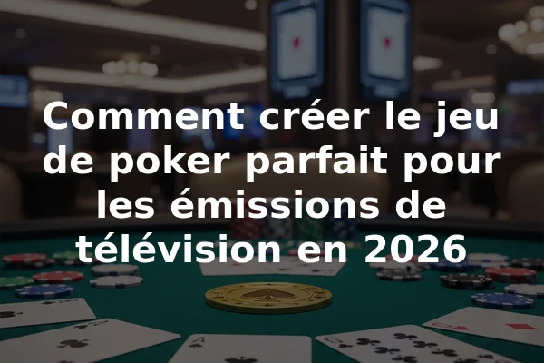 Comment créer le jeu de poker parfait pour les émissions de télévision en 2026