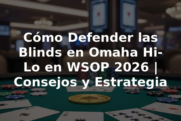 Cómo Defender las Blinds en Omaha Hi-Lo en WSOP 2026 | Consejos y Estrategia