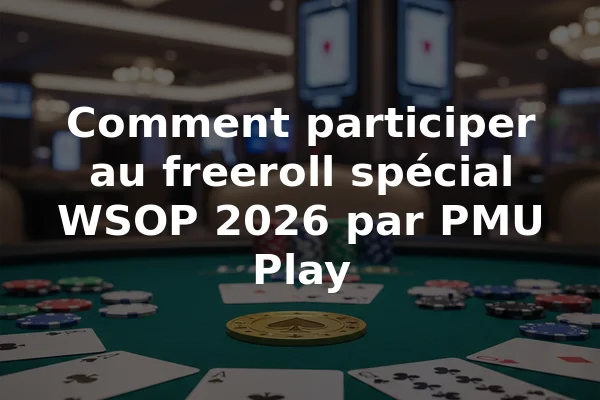 Comment participer au freeroll spécial WSOP 2026 par PMU Play