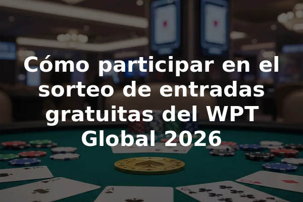 Cómo participar en el sorteo de entradas gratuitas del WPT Global 2026