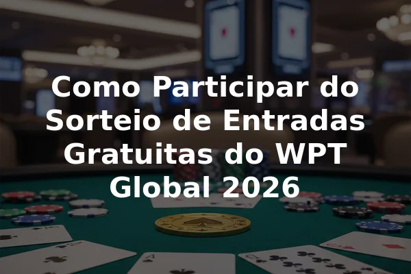 Como Participar do Sorteio de Entradas Gratuitas do WPT Global 2026